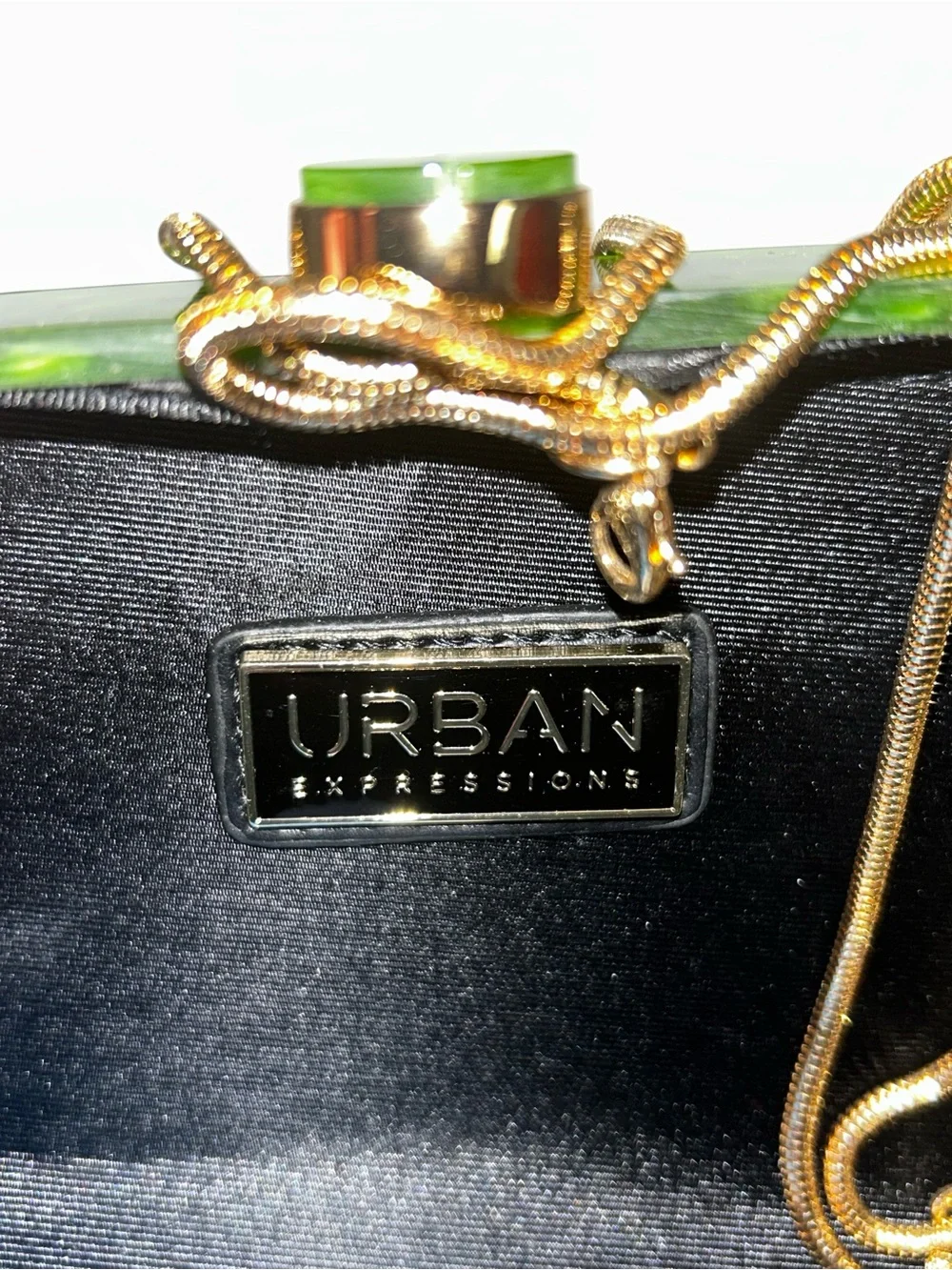 Urban Expressions Lime Green Oval Acrylic Crossbody Clutch